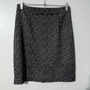 Michael Kors Skirt Womens 6 Black White Textured Knit Above Knee Career